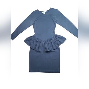 IVY Vintage Black Peplum Dress Size Medium 100% Cotton